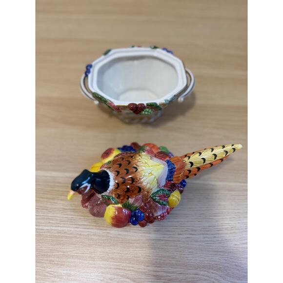 Fitz and Floyd Venezia Autumn Bounty Pheasant Tureen VINTAGE - Picture 6 of 8